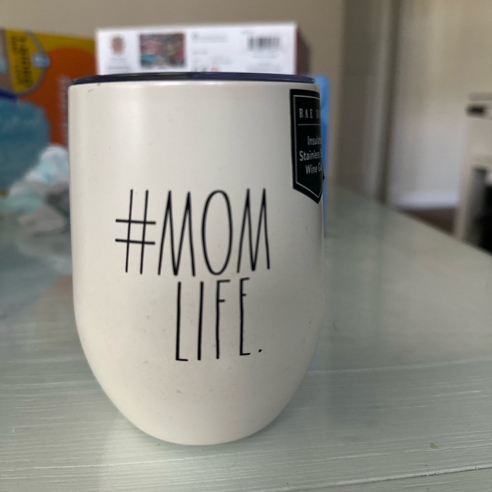Rae Dunn White #MOMLIFE Insulated Mug
